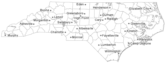 Map of North Carolina